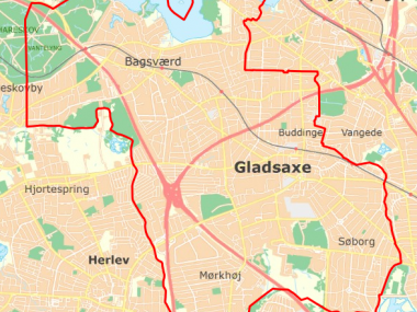 Kort over Gladsaxe Kommune